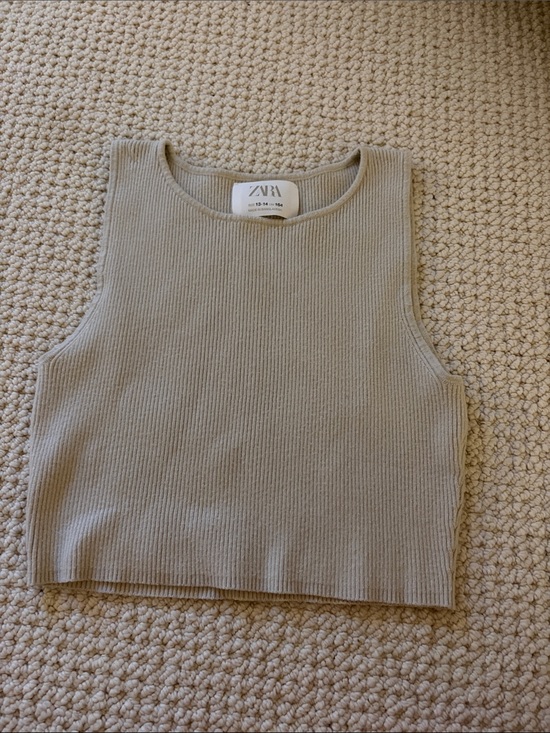 Zara Other - Zara Ribbed Crop Tank in Beige Taupe
